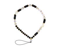 Balacoo Chaîne et Décorative de Téléphone Portable Noire en Argile Polymère Légère Pendentifs Lune et Étoile, comme Présent pour Filles