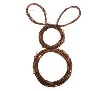 Balacoo Couronne de Rotin Lapin Décorative pour Pâques Guirlande DIY Festive Décoration Intérieure et Extérieure Couronne Naturelle Artisanale pour Porte et Fête