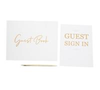 Balacoo Dor de Mariage Portable Carnet de Signatures pour Invités Pratique pour Messages et Lors de Réceptions Nuptiales