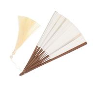 Balacoo Éventail Pliant Chinois en Papier Blanc, Bambou, pour Écriture et | Surface Vierge, Léger et Portable, pour Ateliers Créatifs et Garçon et Filles