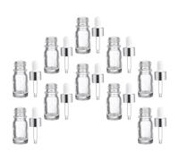 Balacoo Flacons Compte-gouttes Étanches Bouchon Hermétique Blanc 5ml Lot de 10 en Verre pour Huiles Essentielles et Voyages