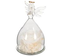 Balacoo Fleur Préservée sous Cloche en Verre, Rose Blanche Décorative | Dôme en Verre, Style Romantique Chic, Décoration de Bureau et Maison, Présent pour Saint Valentin
