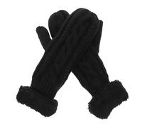 Balacoo Gants Tricotés Épais pour Adulte avec Doublure Chaude Confortables et Décoratifs Gants Chauds Noirs pour Homme et Femme