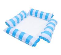 Balacoo Hamac Flottant Piscine 4 Tubes Rayures Droites Nylon et PVC Léger Pliable Chaise Longue Filet Bleu Clair Support 100 Kg Accessoire de Piscine pour Adultes Loisirs Aquatiques