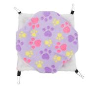 Balacoo Hamac Suspendu de Couchage Chaud et Facile à Nettoyer pour Petits Animaux en Peluche Pourpre Confort Double Couche pour Cage de Hamster ou Rat Gris