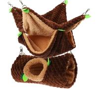 Balacoo Hamac Suspendu pour Cage de Petits Animaux Double Couche en Peluche, Facile à Installer, pour Cochons d'Inde et Hamsters en Intérieur