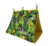 Balacoo Hamac Suspendu pour Perroquet Nid D'oiseau Imprimé Forêt Tropicale, Tissu Vert, Ombrage D'été, Lit Confortable pour Animaux, Adapté aux Fenêtres et Escaliers