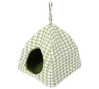 Balacoo Hamac Suspendu pour Perruches en Coton Vert, Nid de Perroquet Doux et Confortable, Respirant, pour Cage à Oiseaux ou Décoration