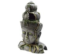 Balacoo Imitation tête de bodhisattva décorations d'aquarium Bouddha décor de Terrarium Buddha Statue Ornement résine abri de Poisson cachette d'aquarium Reptile Statue de Bouddha décorer