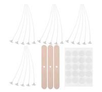 Balacoo Kit de Fabrication de Bougies Mèches en Coton Naturel, Autocollants Résistants Chaleur et Clip de Fixation pour Relaxation et Bureau