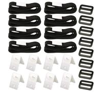 Balacoo Kit de Sangles pour Enrouleur Bâche Solaire Piscine Noir en PVC et Polyester, Fixation Solide et Facile à Détacher, Accessoire Bassin Extérieur Pratique