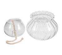 Balacoo Lampe à Huile, Lanterne à Pétrole en Verre, Style Rétro Artistique, pour Table à Dîner et Comptoir, Décoration Intérieure,