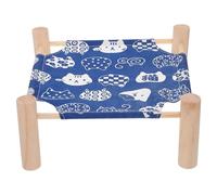 Balacoo Lit pour Hamster en Coton et Bois Bleu, Design Élégant et Confortable, Hamac Détachable pour Animaux de Compagnie, Maison