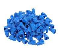 Balacoo Lot de 100 Soufflets de Protection Bleu en Plastique pour Connecteurs Rj45, Cache Câble Réseau Cat5 et Cat6, Protège l'eau Dommages