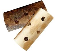 Balacoo Lot de 2 Bâtonnets en Bois de Pomme Faits Main pour Petits Animaux à Mâcher, Jouets Décoratifs pour Rongeurs et Petits Oiseaux la Maison de L'animal