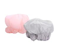 Balacoo Lot de 2 Bonnets de Imperméables pour Cheveux Longs, Chapeaux de Bain Résistants à L'huile L'eau, Cuisine, en Rose et Gris