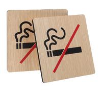 Balacoo Lot de 2 Panneaux Interdiction de Fumer en Bois Solide, Format Moyen, Signalétique Intérieure et Extérieure pour Commerces, Bureaux et Espaces Publics, Autocollants de Fumée