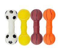balacoo Lot de 4 jouets à mâcher en vinyle pour chien et chiot - Jouet couineur - Jouet interactif pour le nettoyage des dents - Pour chiens de petite taille
