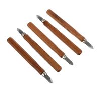 Balacoo Lot de 5 Tranchets Menuiserie Manche en Bois Marron, Outils de Sculpture Précision pour Travail du Bois et Création D'assemblages en Menuiserie