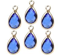 Balacoo Lot de 6 Pendentifs Mini Anneau Suspendu Portable Forme Goutte D'eau en Verre Bordure Cuivre pour Bijoux et Présents Femmes