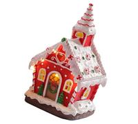 Balacoo Maison de Noël Décor en Résine Musicale, Illuminée Bureau | Alimentation par 2 Piles Aa ou Câble Usb, Petite Maison Peinte, pour Table et Ambiance Hivernale