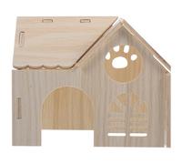 Balacoo Maison en Bois Beige pour Furet et Cochon d'Inde, Cachette D'entraînement Multifonctionnelle Offrant Un Environnement de Sommeil Confortable