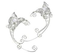 Balacoo Manchettes D'oreilles Elfe Argenté Non Percées pour Femmes en Alliage Élégant et Confortable, Boucles D'oreilles Créatives pour Anniversaire ou Noël