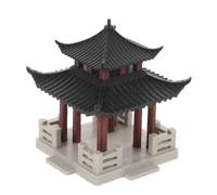 Balacoo Ornement de Sculpture Pavillon Miniature, Modèle de Paysage en Plastique Marron, Style Chinois, Résistant aux Intempéries, Gain de Place, pour Jardin et Bureau, Bonsaï