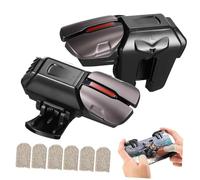 Balacoo Pack de Déclencheurs de Jeu Mobile Manchons Doigt de Gamer Gris Blanc Fibre de Cuivre et Manette Six Doigts Alliage Noir Contrôleurs Ergonomiques Antidérapants pour Smartphone