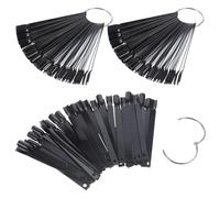 Balacoo Palette de Pointes D'ongles Forme Éventail en Plastique et Métal Noir 150 Pièces pour Formation Nail Art et Affichage Vernis en École ou Salon