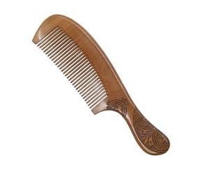 Balacoo Peigne à Cheveux en Bois de Pêche Manche Confortable, Double Face Sculptée, Motifs Classiques, Portable pour Femmes, Accessoire Coiffure Élégant et Pratique