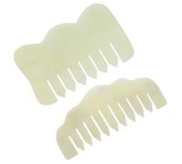 Balacoo Peignes en Jade pour Massage Cuir Chevelu 2pcs, Outil de Massage à Gratter Bords Arrondis et Finition Soignée pour Soins Capillaires Naturels