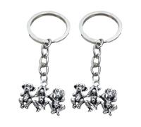 Balacoo Pendentif Porte-clés Inspirant Trois Singes Ne Pas voir Ne Pas Entendre Lot de 2 Pièces Design Symbolique et Motivant