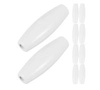 Balacoo Perles Ovales Faciles à Enfiler et Manipuler Lot de 10 en Bois Blanc pour Fabrication de Bijoux DIY pour Macramé et Loisirs Créatifs