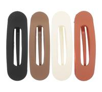 Balacoo Pinces à Cheveux Plates Lot de 4, Style Bec de Canard, Couleurs Beige, Marron, Caramel, Noir, Accessoires pour Femmes, Maintien Sécurisé pour Différents Types de Cheveux et