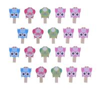 Balacoo Pinces Photo en Bois de Chouette Dessin animé, Lot de 40 pièces, Clips décoratifs pour Affichage Photo et Bricolage, pour fêtes et bannière