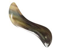 Balacoo Planche à Gratter S-shaped 14 Cm Plaque de Massage du Visage en Corne de Buffle Facile à Tenir Sûre pour Utilisateur Personnel et Thérapeute Professionnel pour Couleur Aléatoire