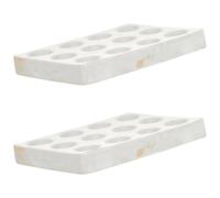 Balacoo Plaque à Taches en Porcelaine 2 Pièces 12 Puits, Céramique | Surface Émaillée, Format Compact Blanc, Comparaison Rapide des Couleurs, pour Cours de Chimie et Analyses Qualitatives