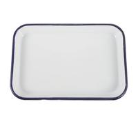 Balacoo Plaque de Cuisson Compatible Lave-vaisselle Émaillée Rectangulaire Blanche Antiadhésive en Émail Plateau de Service Simple et Élégant Cuisine et Pâtisserie