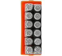 Balacoo Poinçons Métalliques Ensemble de 12 Tampons en Acier Forme Fleur Outils de Gravure et Estampage pour Artisanat DIY pour Bijoux et Aluminium