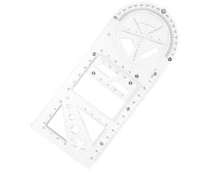Balacoo Présent en Plastique Multifonctionnelle Règle Géométrique Rentrée | Mesure Précise, Gabarits de Tracé, Usage Architecture et Applications Professionnelles, pour Étudiants