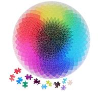Balacoo Puzzle Impossible Arc-en-Ciel pour Adultes 1000 Pièces en Papier Rond, Casse-têtes Difficiles et Décoratif pour Exposition Longue Durée