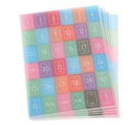 Balacoo Stickers Date Calendrier 365 Jours Colorés, 12 Feuilles Multifonctions en Papier Japonais pour Carnets et Bouteilles, Autocollants Pratiques pour Organisation et Travail