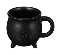 Balacoo Tasse à Café Halloween en Céramique Noire 450ml Poignée, Mug Décoratif de Chaudron de Sorcière pour Maison et Bureau