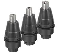 Balacoo Têtes de Rechange en Acier et Abs 3 Pièces Entièrement Lavables, Compatibles pour Épilateur Nasal Noir pour Tondeuse à Poils de Nez