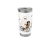 Balade À Vélo Fantôme Avec Chien De Montagne Des Bernois Gobelet isotherme en acier inoxydable double paroi