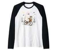 Balade À Vélo Fantôme avec Un Malamute De L'alaska La Nuit Manche Raglan