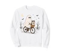 Balade À Vélo Fantôme avec Un Malamute De L'alaska La Nuit Sweatshirt