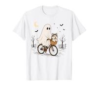 Balade À Vélo Fantôme avec Un Malamute De L'alaska La Nuit T-Shirt