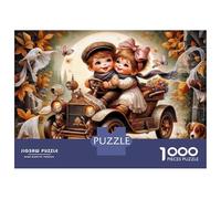 Balade automnale en Voiture avec des Enfants 1000 Pièces Puzzle Classique Pack Puzzle Carton Extra-épais - Collectionneurs’ Favorite, Détente Mentale, Pause Bureau Voyage Et Fêtes 38x26cm/1000pcs
